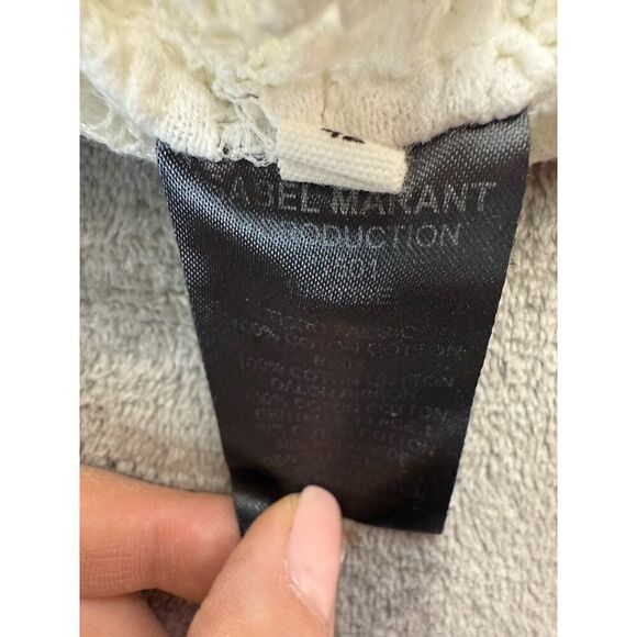 Isabel Marant Vinny Asymmetric Ruffled Cotton-lace Top In Off-White sz 42/ US 10 - Picture 15 of 16